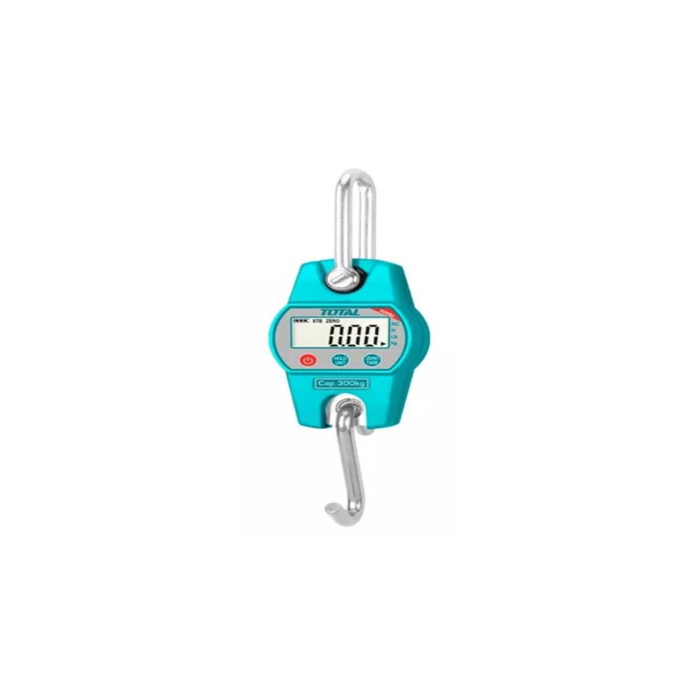 Pesa digital portátil de hasta 300 kg con pantalla LCD Total Tools