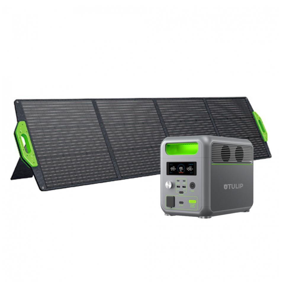 Estación de energía portátil con panel solarTulip TP1200 (1200 W) + Servicio puesta en marcha
