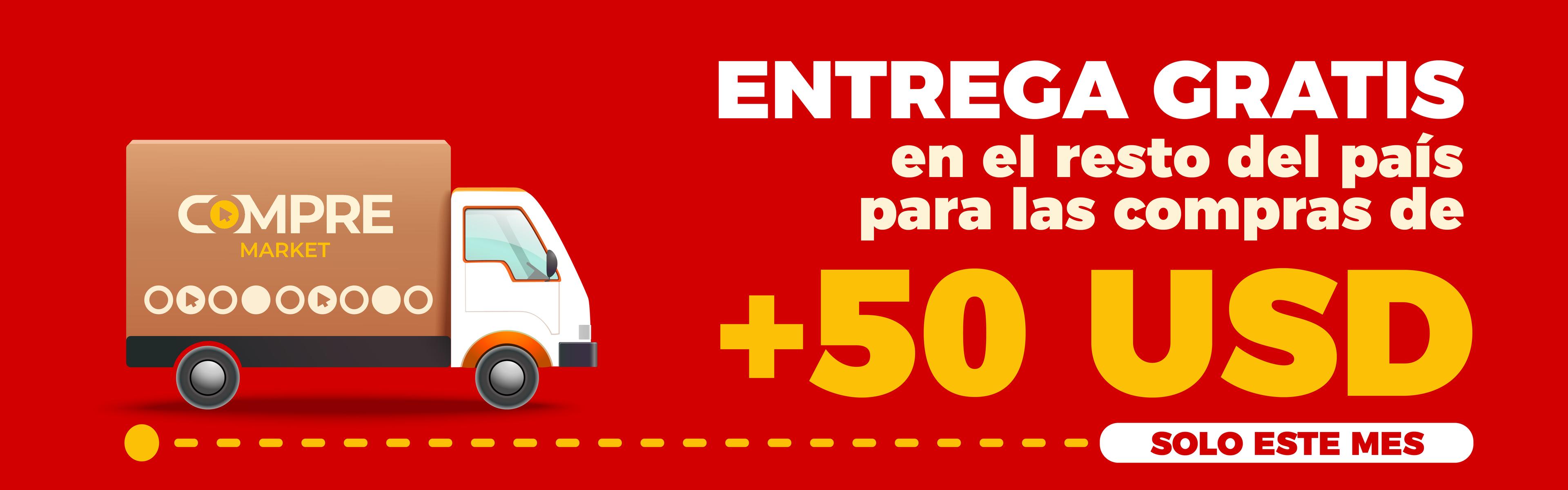 Entrega Gratis +50 USD en el resto del pais