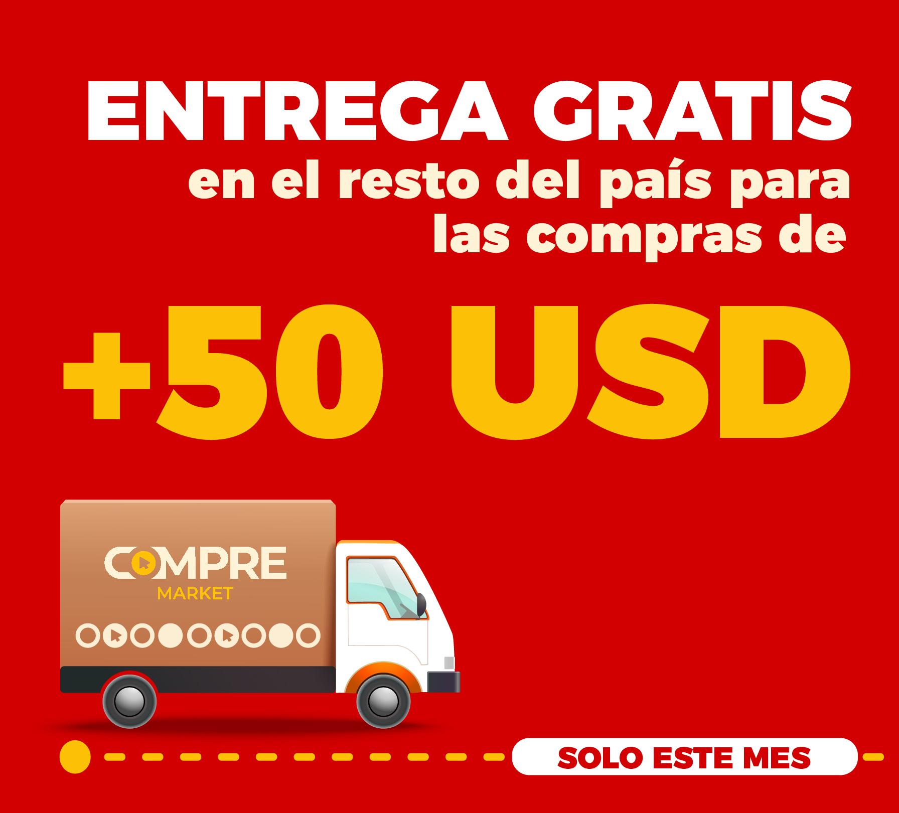 Entrega Gratis +50 USD en el resto del pais