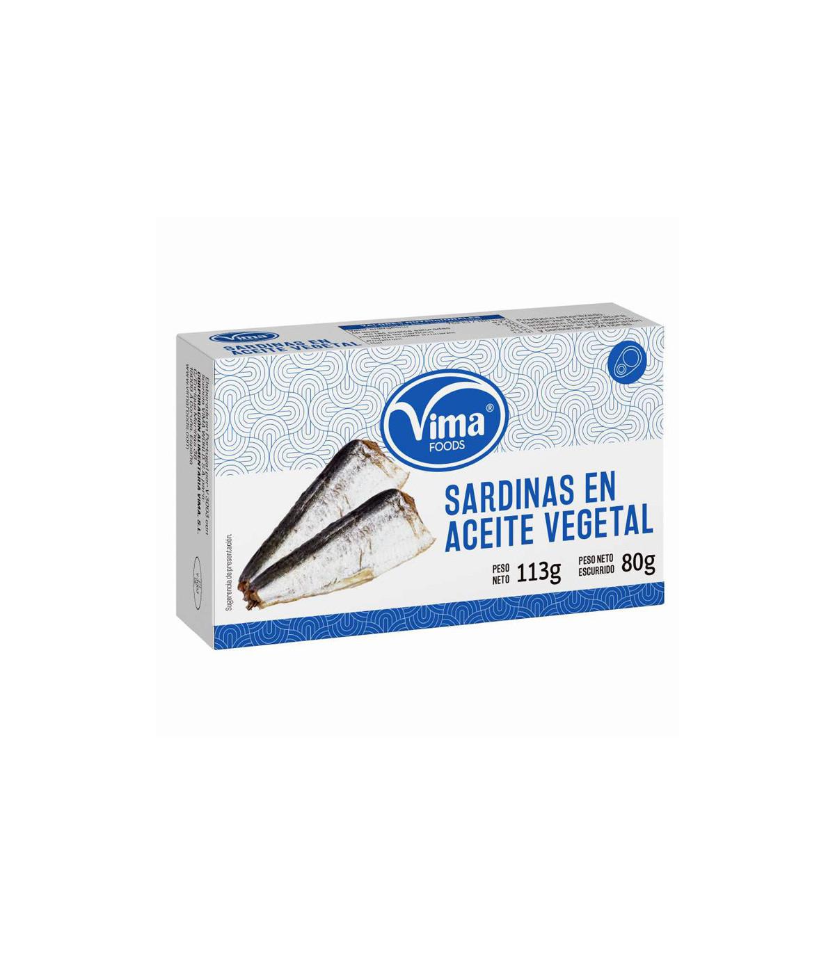 Sardinas en aceite vegetal Vima Foods (113 g / 3.99 oz)