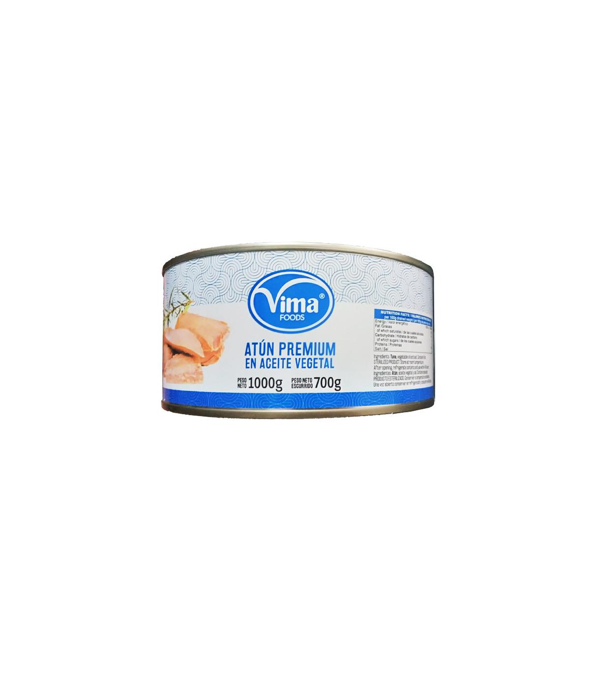 Atun en aceite vegetal Premium Vima Foods ( 1 Kg / 2.2 lb )