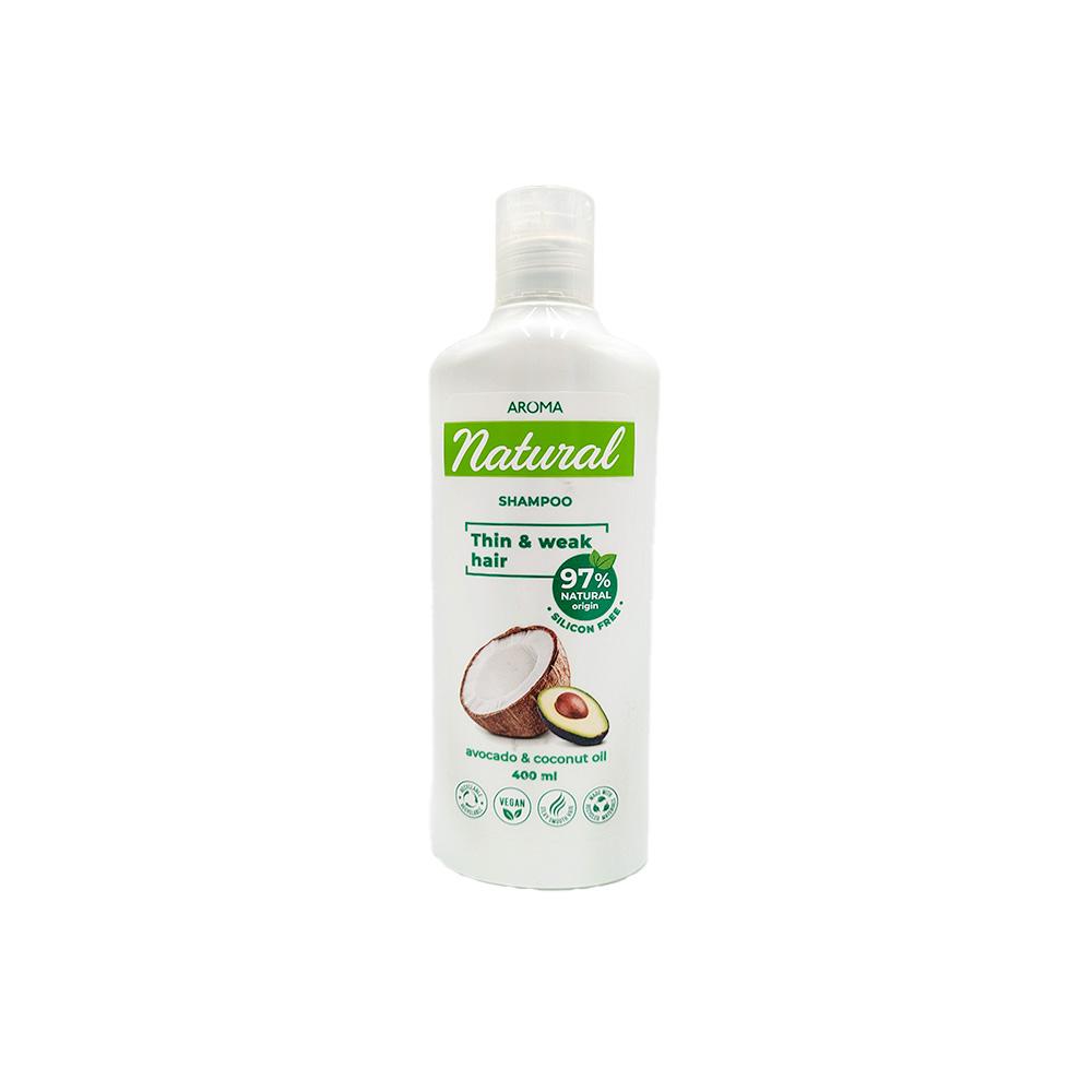 Shampoo de Aguacate y Leche de Coco Aroma Natural (400 ml)
