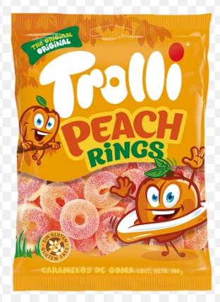 Caramelos de Goma Peach Rings Trollo (100gr)