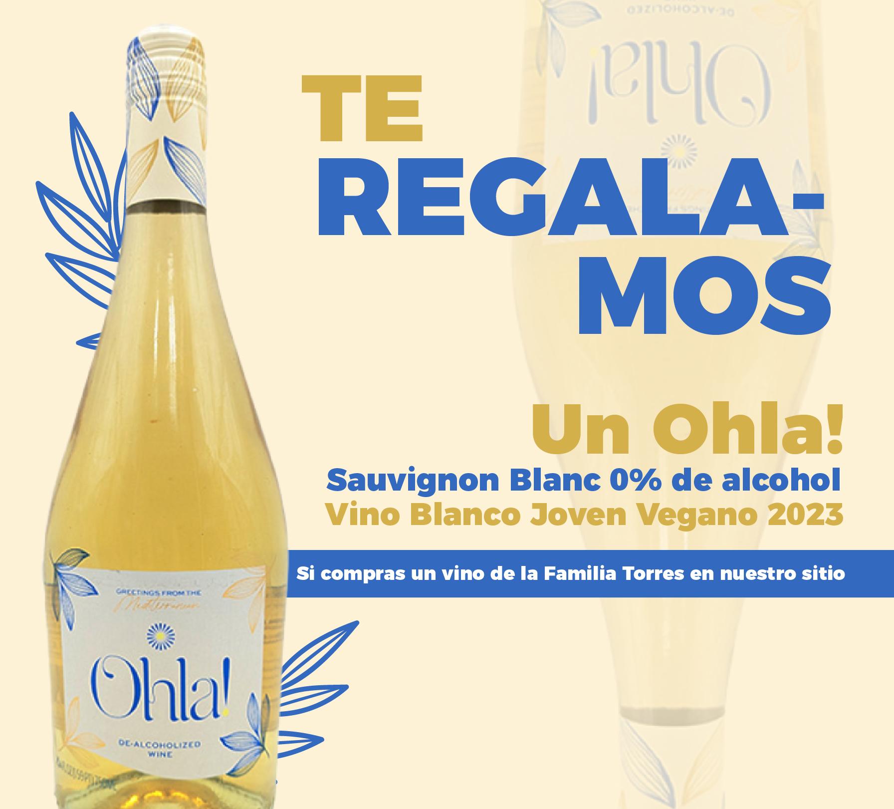 Oferta de vino OHLA GRATIS en tus compras que incluyan vino