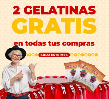 Entrega de 2 GELATINAS GRATIS en TODAS sus compras este mes