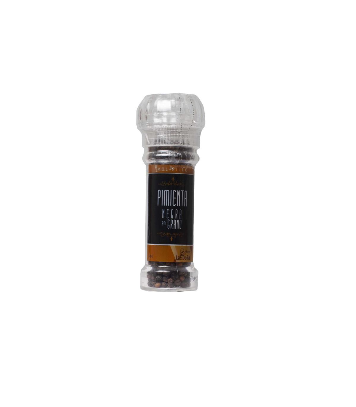 Pimienta negra en grano molinillo La Doña (40 g / 1.41 oz).